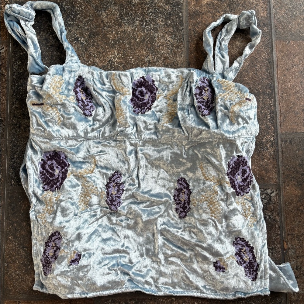 Velvet kimchi blue top